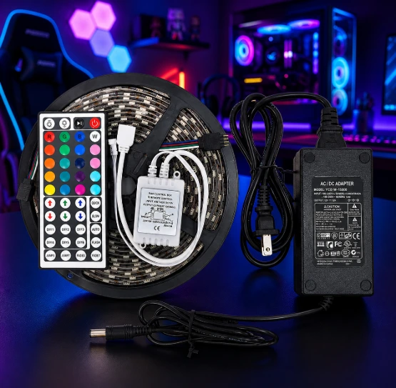 شريط ليد RGB 5050 إضاءة متعددة الألوان (2.5متر, ريموت)