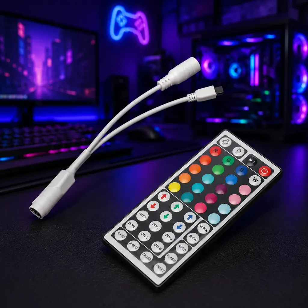 ريموت مع رسيفر للتحكم في إضاءات الليد RGB